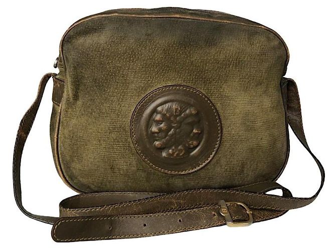 Bolsa de couro verde Fendi Baguette