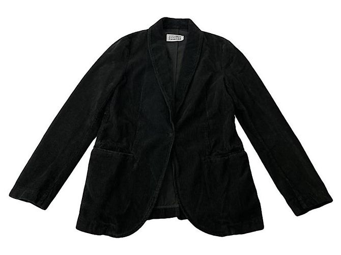 Schwarzer Baumwollmantel Maison Martin Margiela