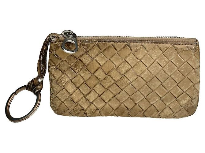 Bolsa de couro bege Bottega Veneta