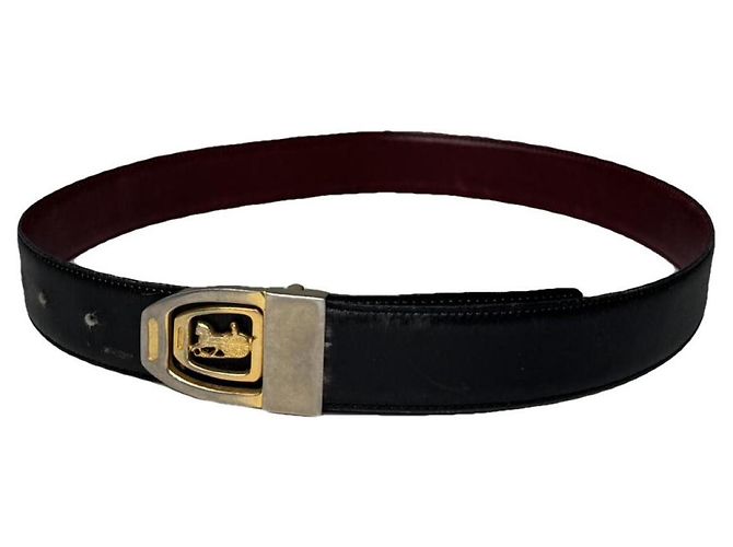 Céline Celine Triomphe schwarze Leder-Gürtel 