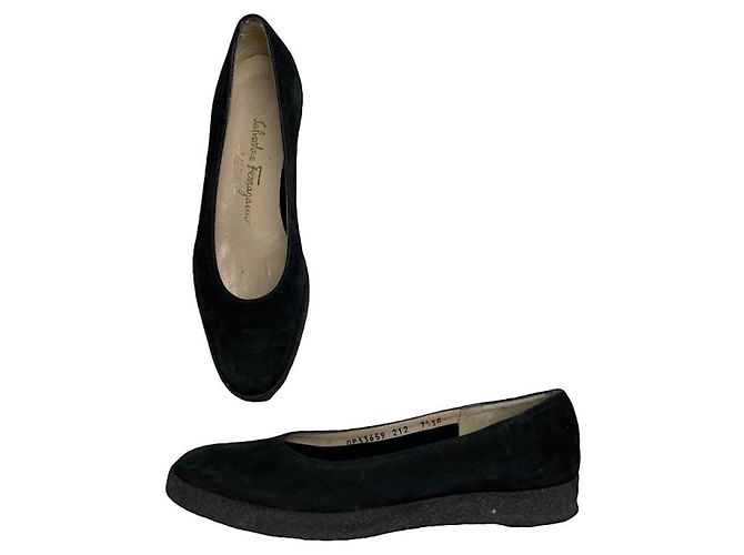 Bailarinas de plástico negro Salvatore Ferragamo