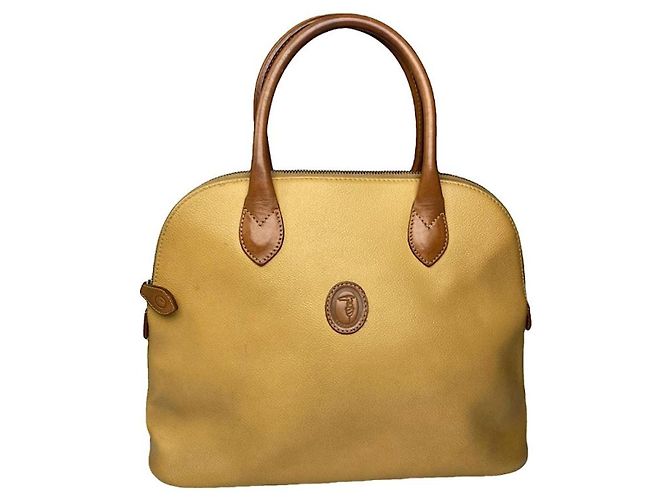 Trussardi gelbe Lederhandtasche