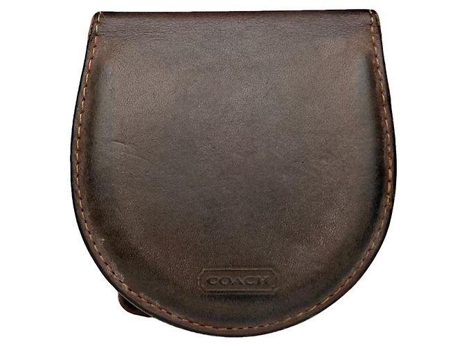 Sac à main en cuir verni Coach Brown Marron