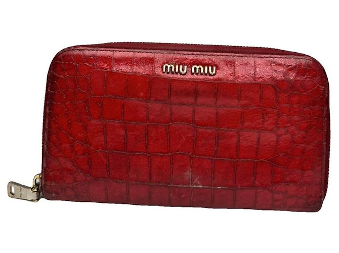 Miu Miu Red Leather Wallet