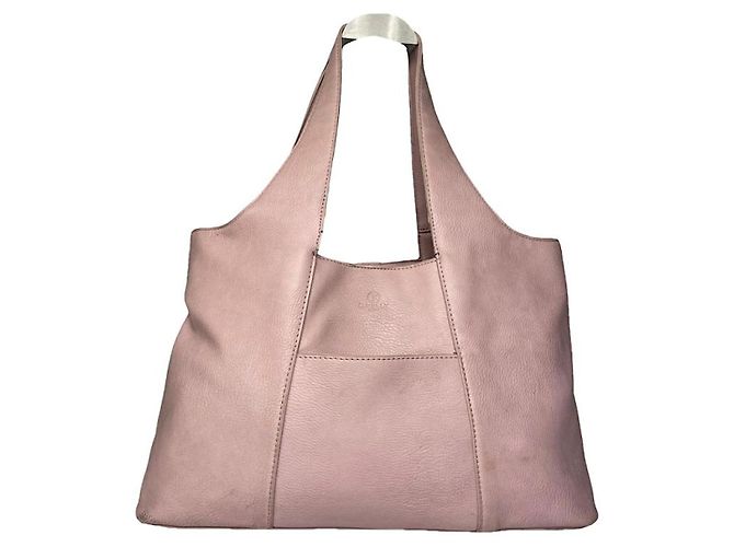 Autre Marque Bolsa de couro rosa não assinada
