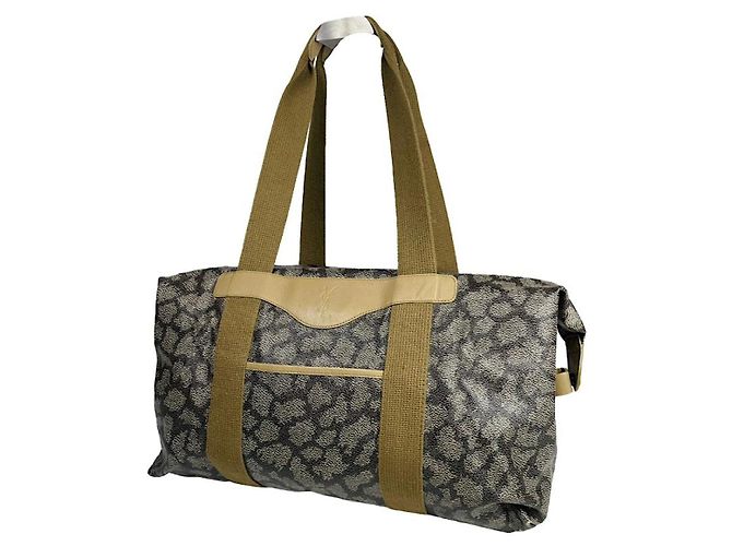 Saint Laurent graue Leder-Reisetasche