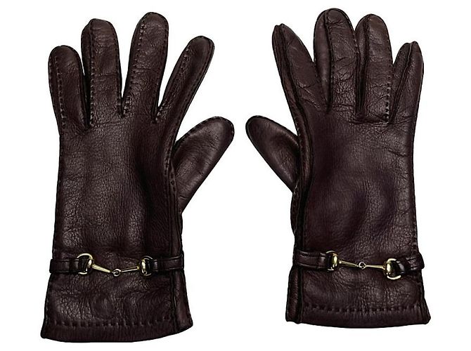 Gucci braune Lederhandschuh