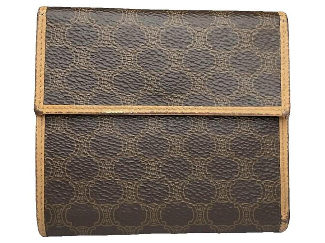 Céline Cartera de cuero marrón Celine Triomphe Castaño