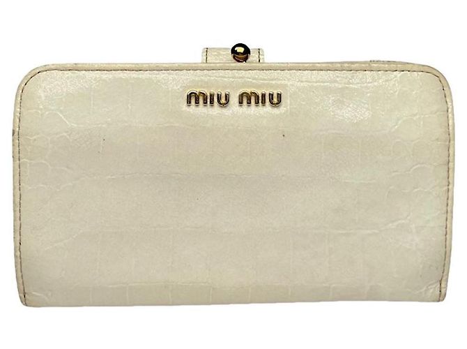 Cartera de cuero blanco Miu Miu