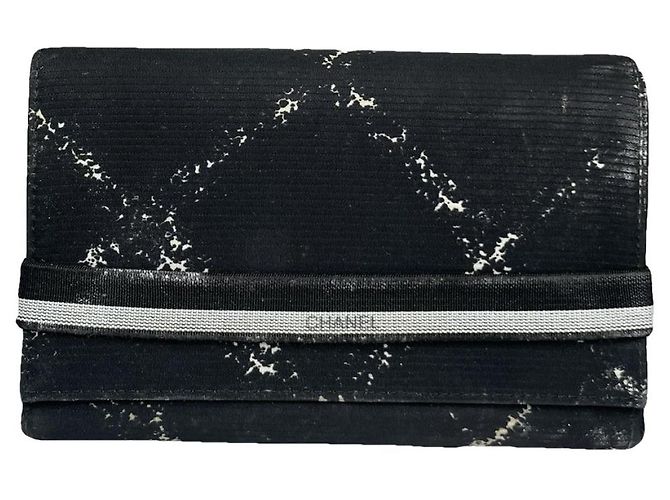 Cartera de algodón negro Chanel Cambon