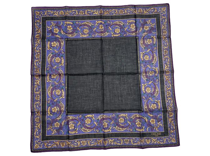 Céline Cachecol de seda roxa Celine Roxo