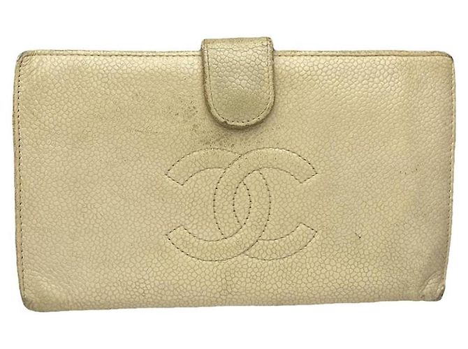 Chanel Cambon Beige Leather Wallet