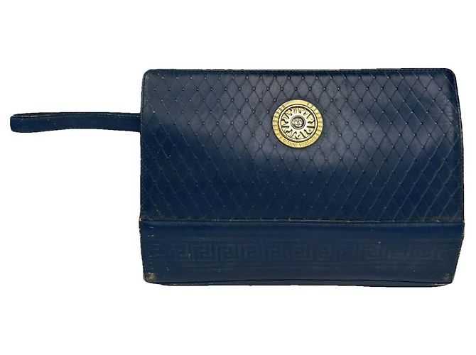 Gianni Versace blaue Leder-Clutch