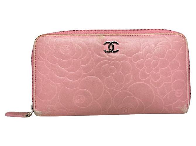 Cartera de cuero rosa Chanel 2.55