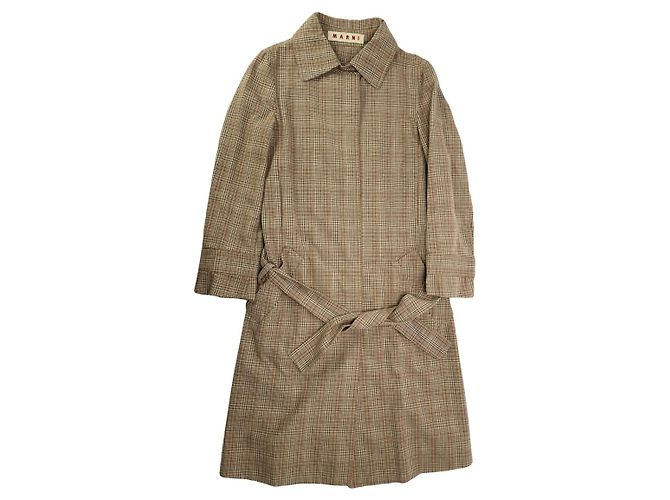 Abrigo trench de algodón beige Marni