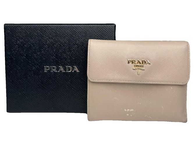 Prada Beige Leather Wallet