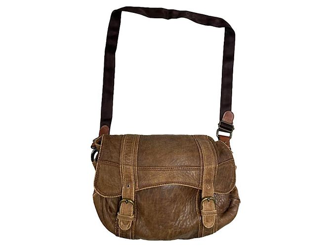 Borsa in pelle marrone Marni Tuk
