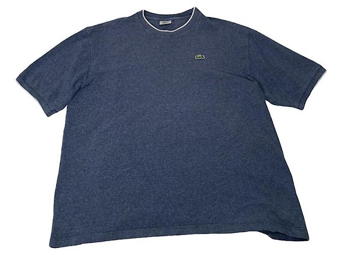 Camiseta de algodón azul Lacoste