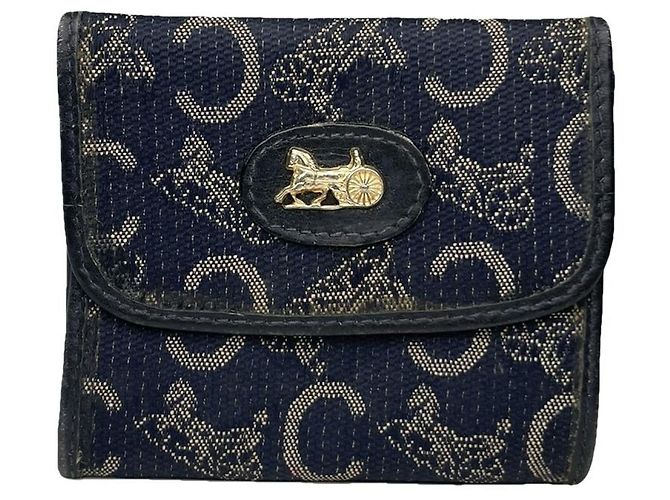 Céline Bolsa de algodão azul marinho Celine