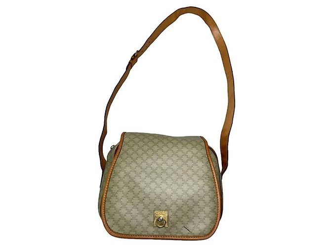 Céline Bolsa de mão de couro bege Celine Tabou