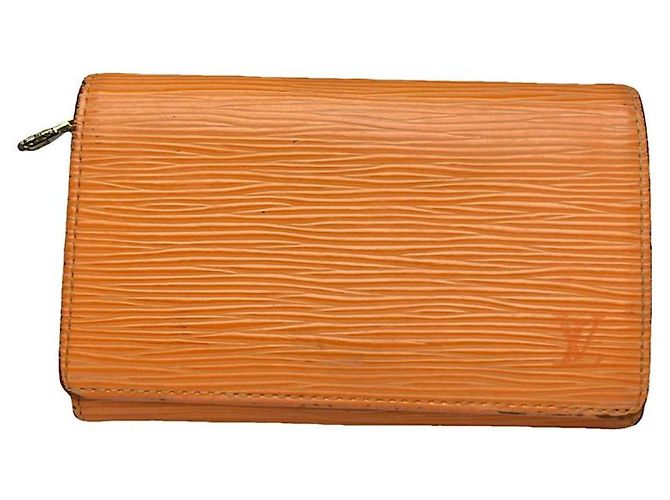 Cartera de cuero naranja Louis Vuitton Twist