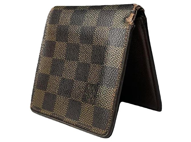 Billetera de cuero marrón Couverture Passeport de Louis Vuitton Castaño