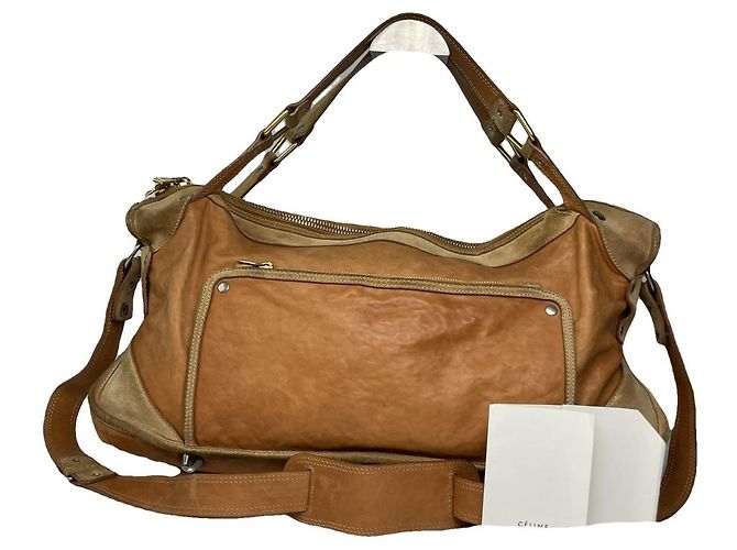 Céline Celine Brown Leather Travel Bag