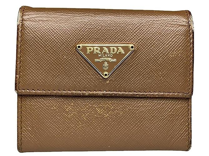 Bolsa de couro marrom Prada