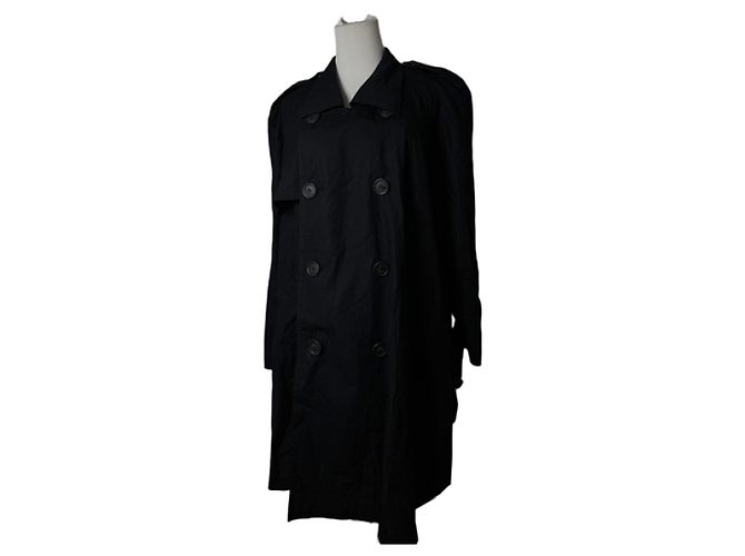 Autre Marque Abrigo trench de algodón negro Kansai Yamamoto
