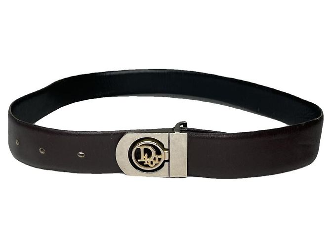 Cinto de couro marrom Dior Saddle