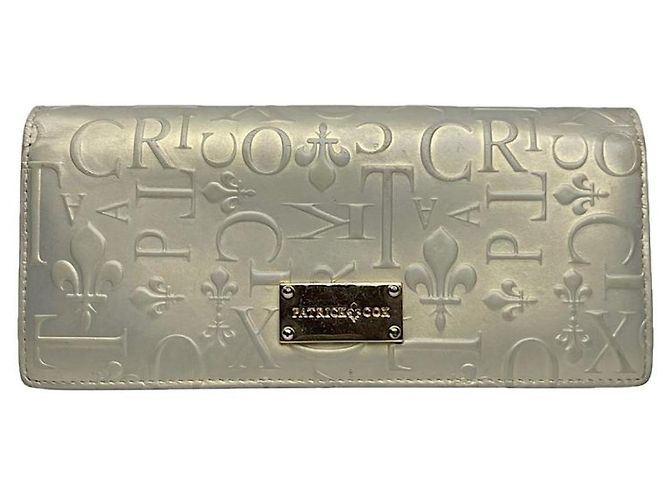 Autre Marque Non Signé / Unsigned Silver Leather Wallet Silvery
