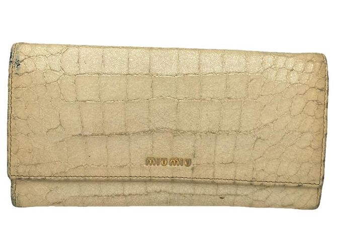 Cartera de cuero blanco Miu Miu