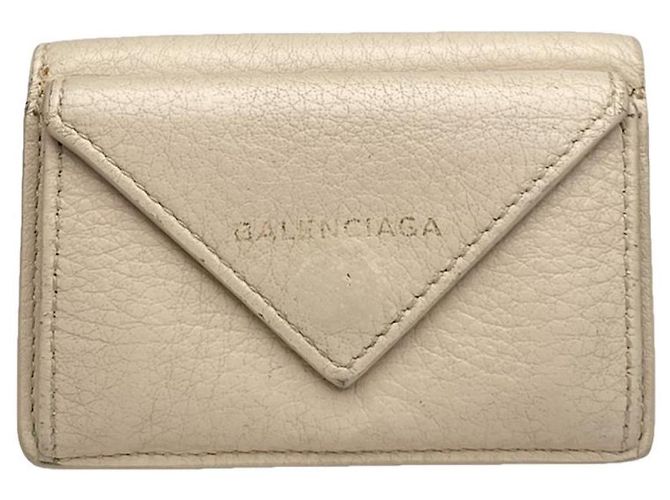 Balenciaga Ecru Leder Geldbörse Roh