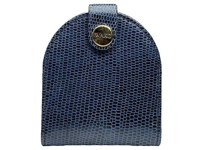 Autre Marque Bolsa de couro azul marinho não assinada