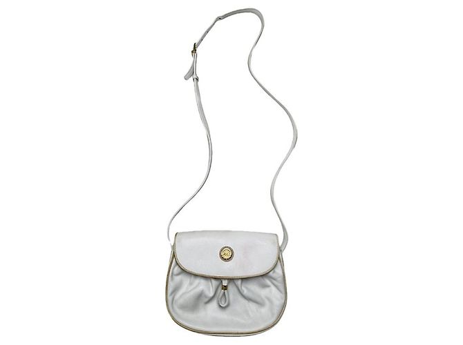 Céline Sac à main en cuir verni blanc Celine Triomphe