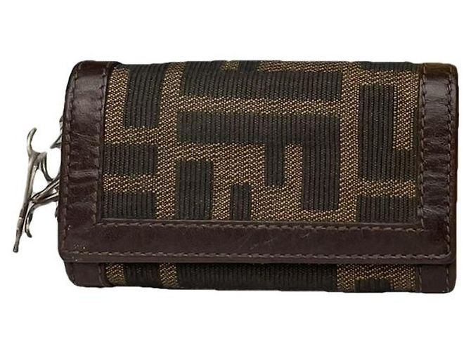 Bolso de algodón marrón Fendi Baguette Castaño