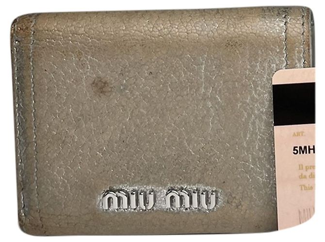 Bolsa de couro prateado Miu Miu Prata
