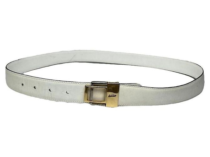 Bally White Leather Belt