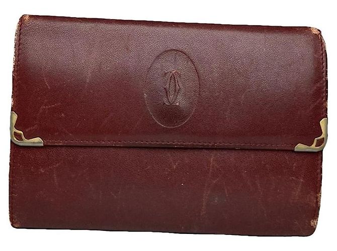 Cartier Bordeaux Leder Geldbörse