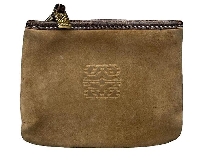 Pochette en cuir camel Loewe