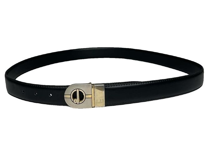 Alfred Dunhill DUNHILL schwarze Leder-Gürtel