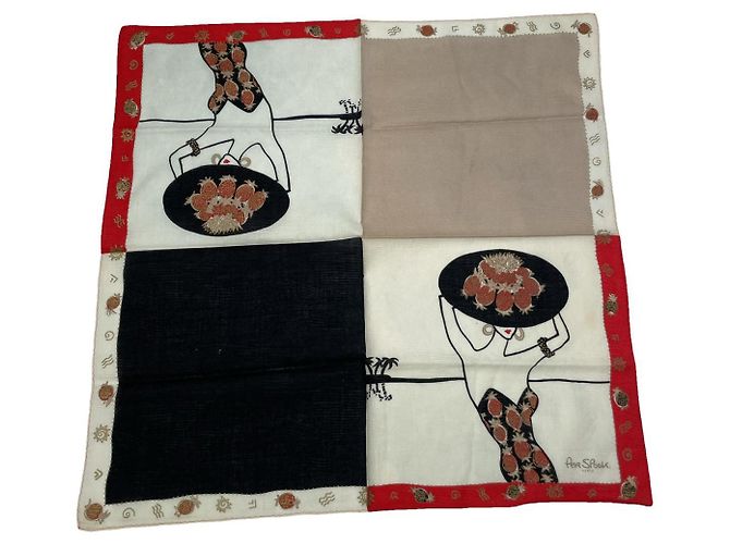 Autre Marque Non Signé / Unsigned Multicolour Silk Scarf Multiple colors