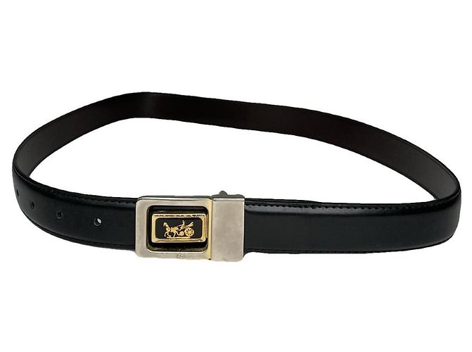 Céline Celine Triomphe Black Leather Belt