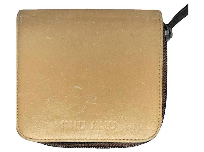 Miu Miu Beige Leather Wallet