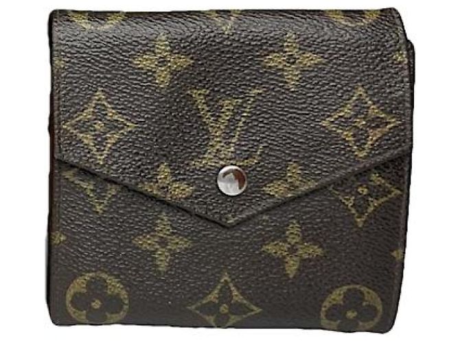 Billetera de cuero marrón Louis Vuitton Pont 9 Castaño