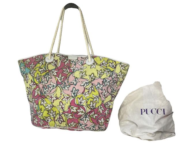 Emilio Pucci mehrfarbige Lederhandtasche Mehrfarben