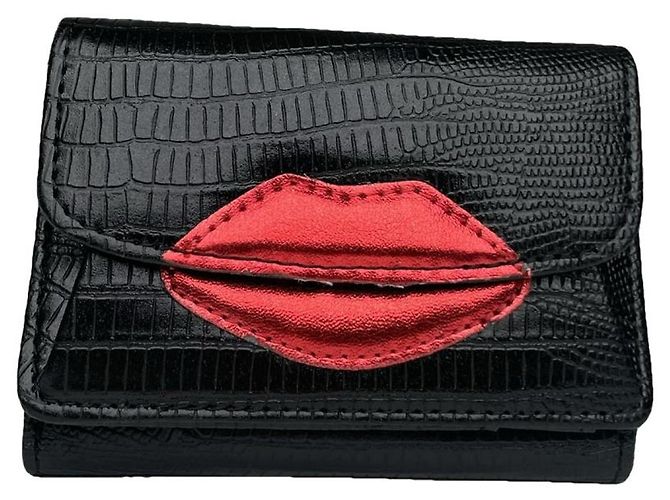 Autre Marque Bolsa de couro preto não assinada