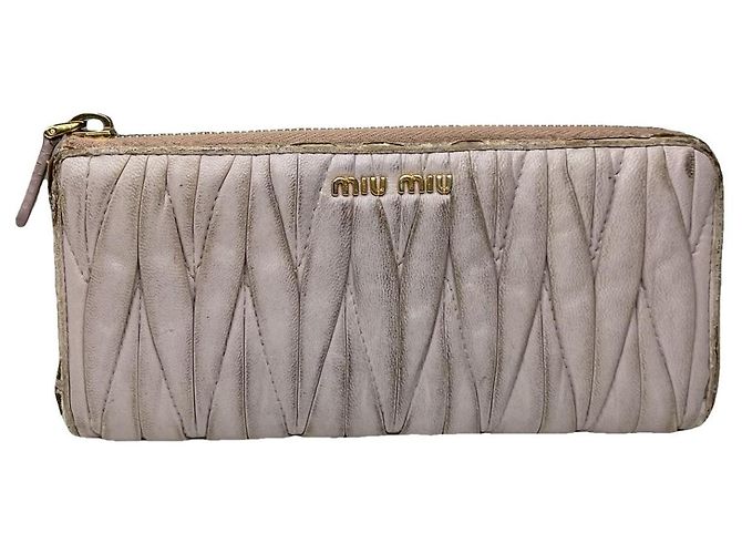 Miu Miu lila Leder Geldbörse