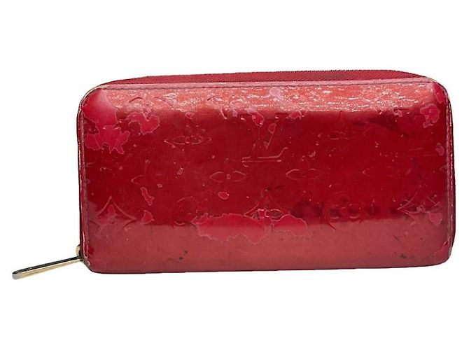 Zippy Louis Vuitton Ikat Red Patent Leather Wallet