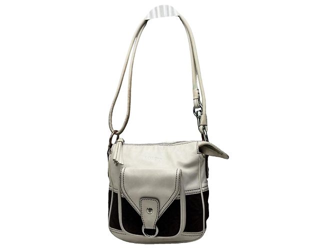 Bolsa de couro branco Loewe Flamenco